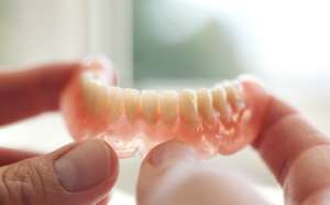 New dentures for a patient in Old Irving Park, Chicago